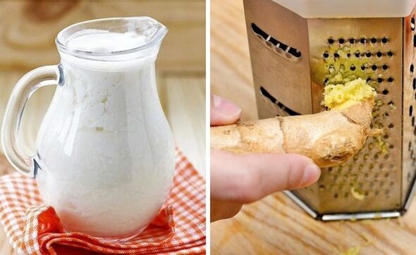 Faire un cocktail avec du kéfir et du gingembre râpé